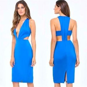 Bebe Deep V Cut Out Dress